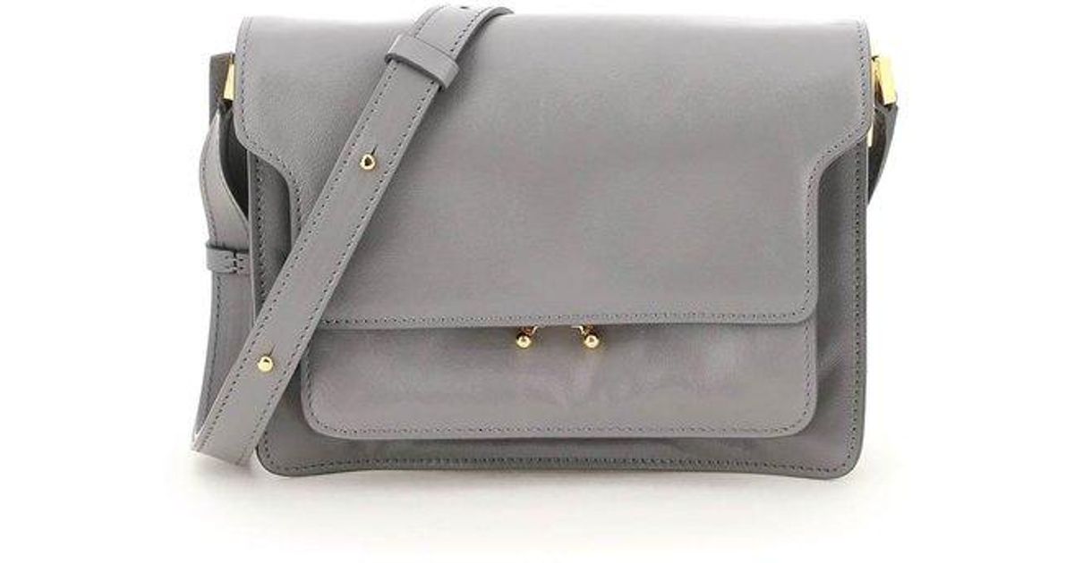 Marni Leather Soft Trunk Medium Shoulder Bag in Grey (Grey) Lyst UK
