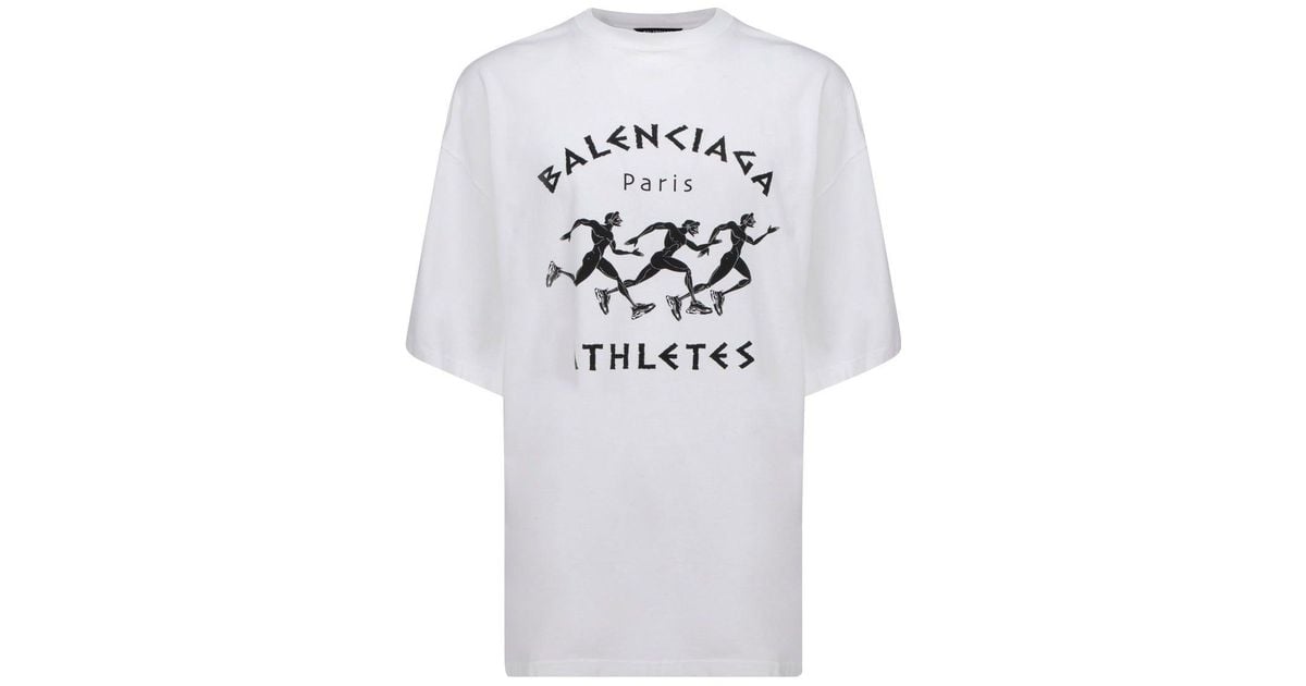 Balenciaga Athletes Print T-shirt in White for Men | Lyst