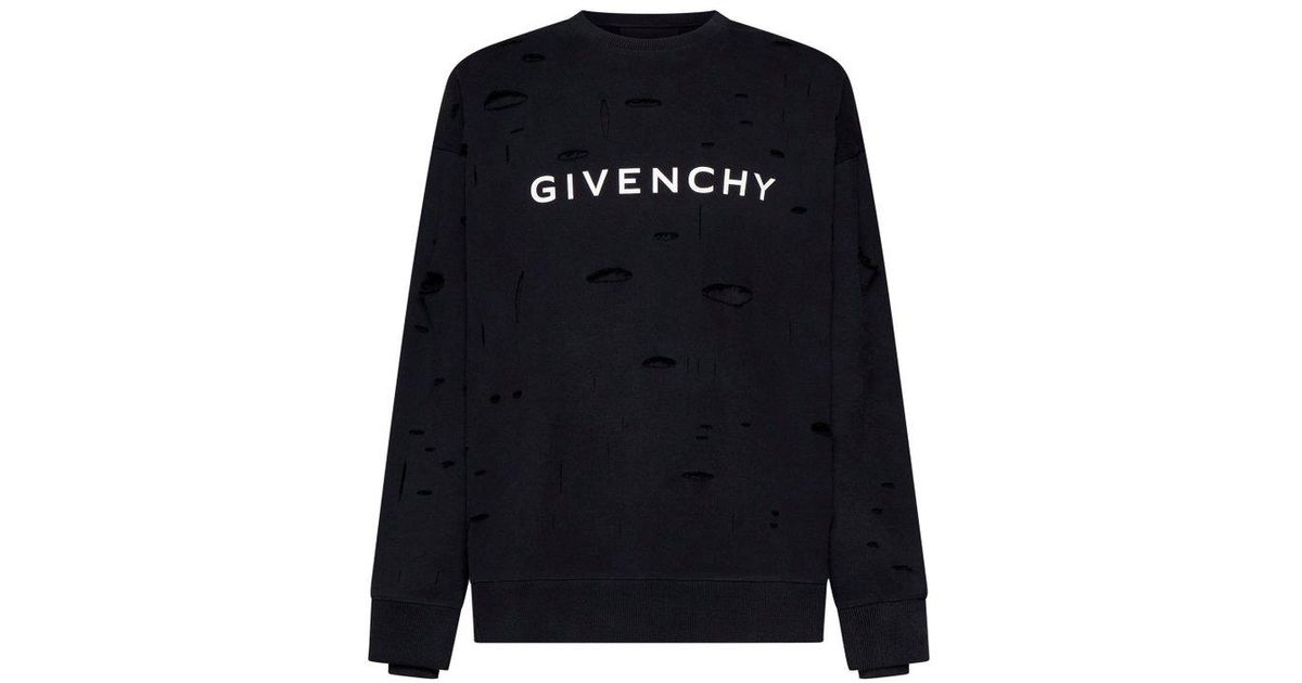 Givenchy Logo Printed Crewneck Sweatshirt in Black for Men Lyst