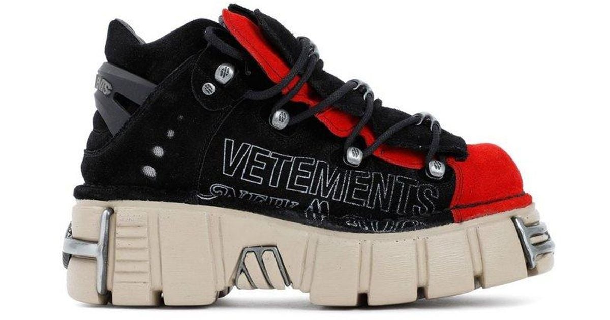 Vetements X New Rock Logo-detailed Platform Sneakers in Red for