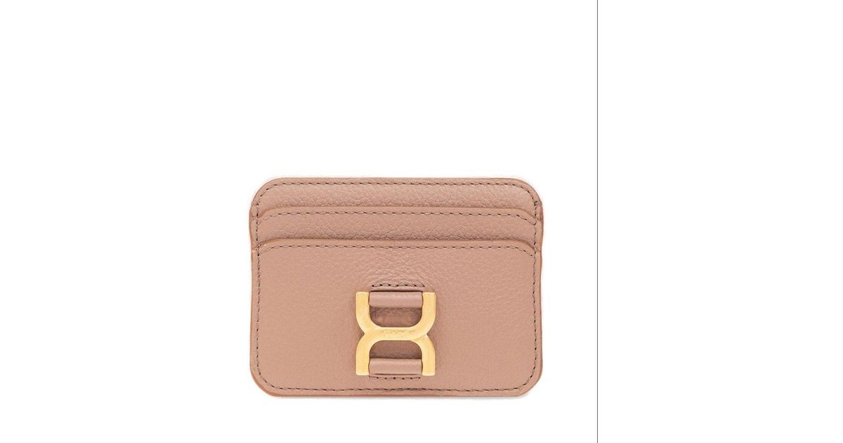 Chloé Engraved Logo Card Case in Pink | Lyst