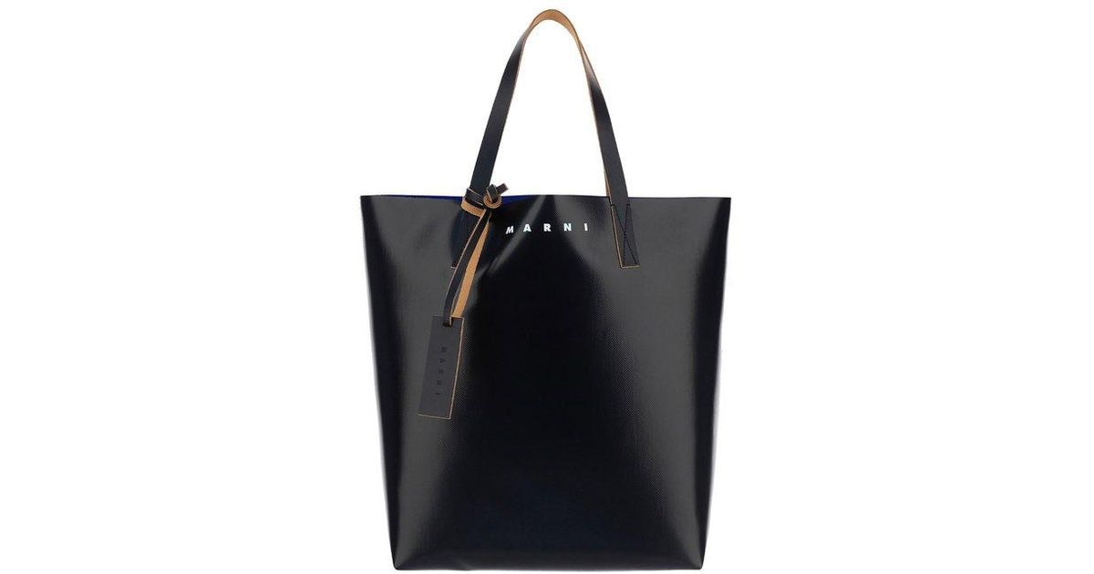 Marni Leather Tribeca Two-tone Tote Bag in Black for Men | Lyst