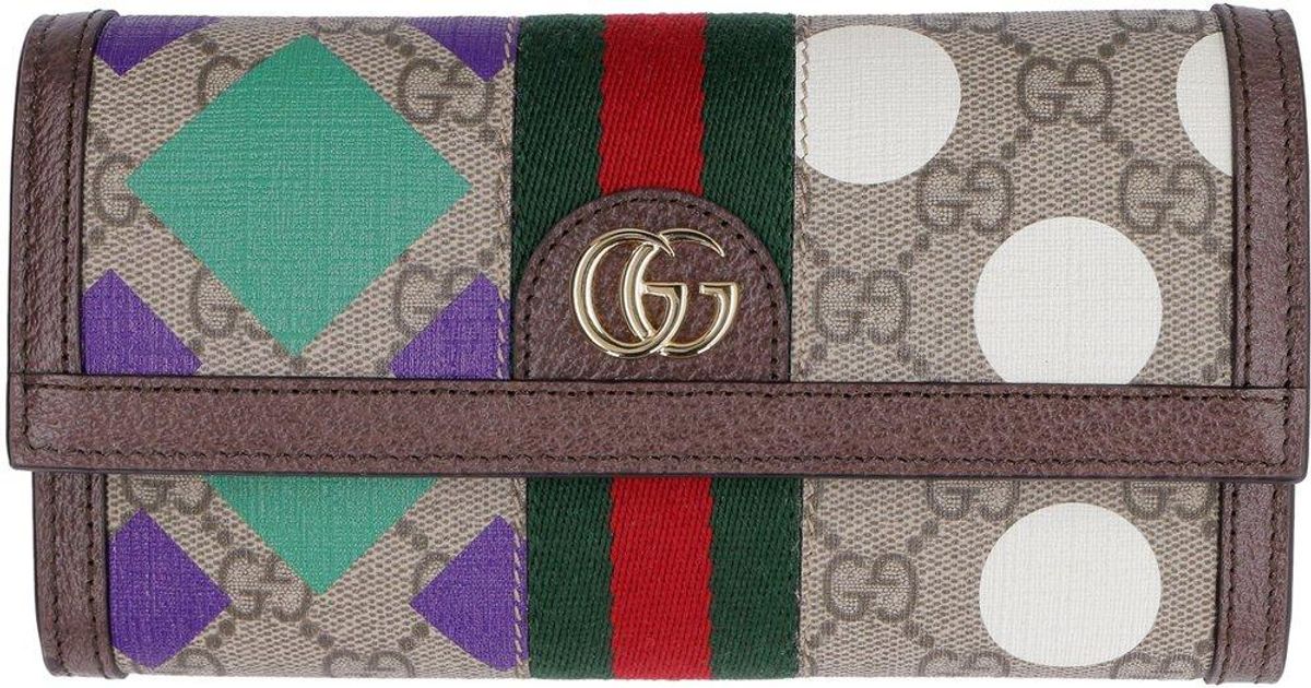 Gucci Printed Ophidia GG Continental Wallet in Black | Lyst