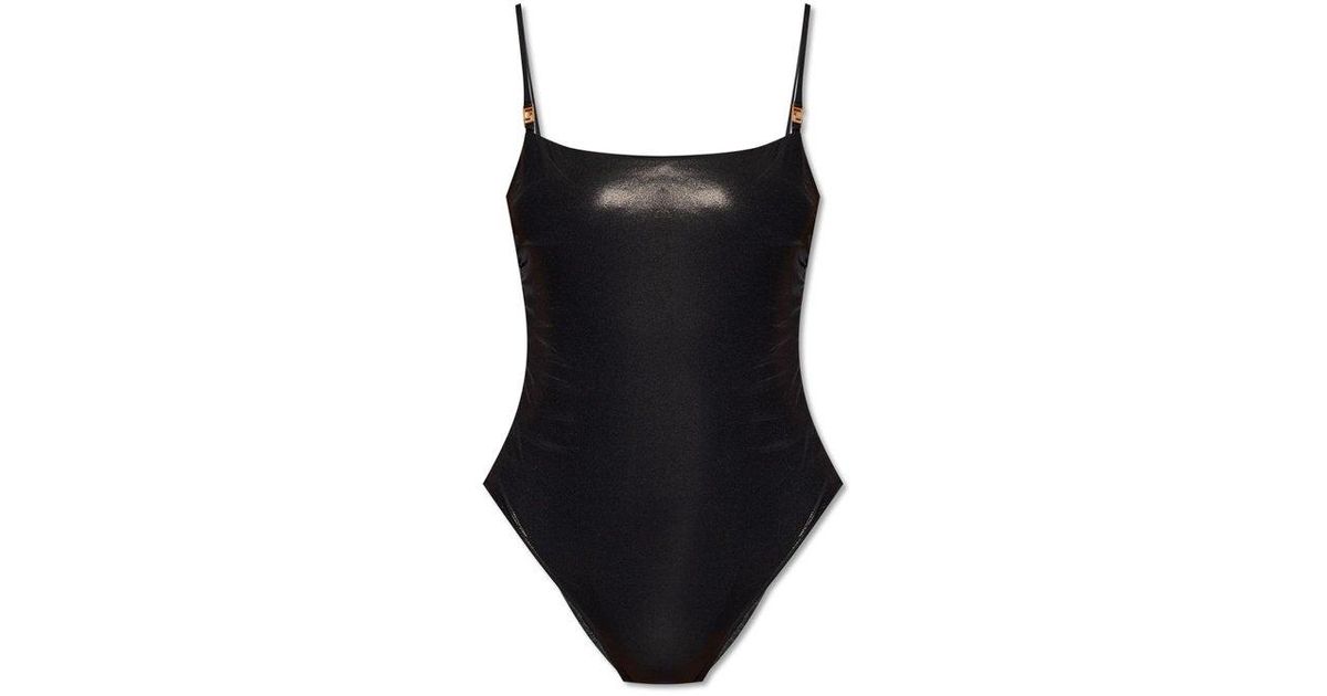 Versace Lowback Onepiece Swimsuit in Black Lyst