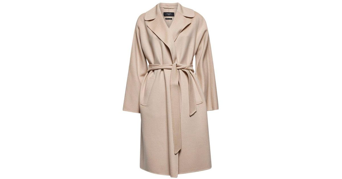 【送料&関税込】Weekend Max Mara Civada Tied-waist Coat Weekend Max Mara Civada Tie-Waist Wool-Blend Coat | Saks