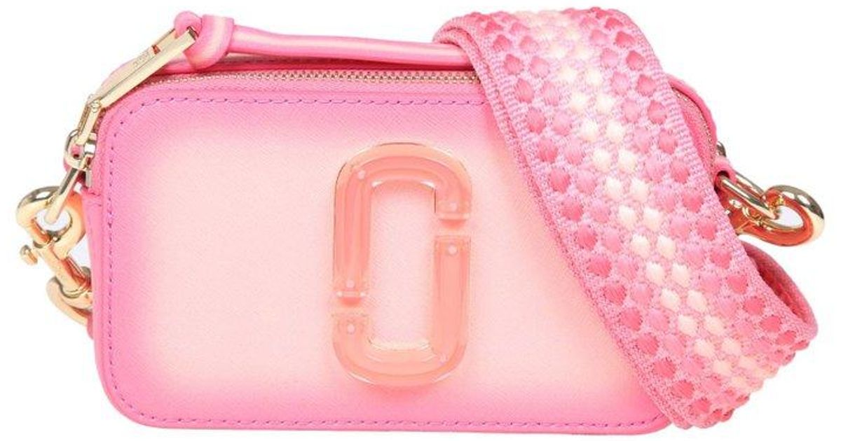 Marc Jacobs Leather The Fluoro Edge Snapshot Crossbody Bag in Red