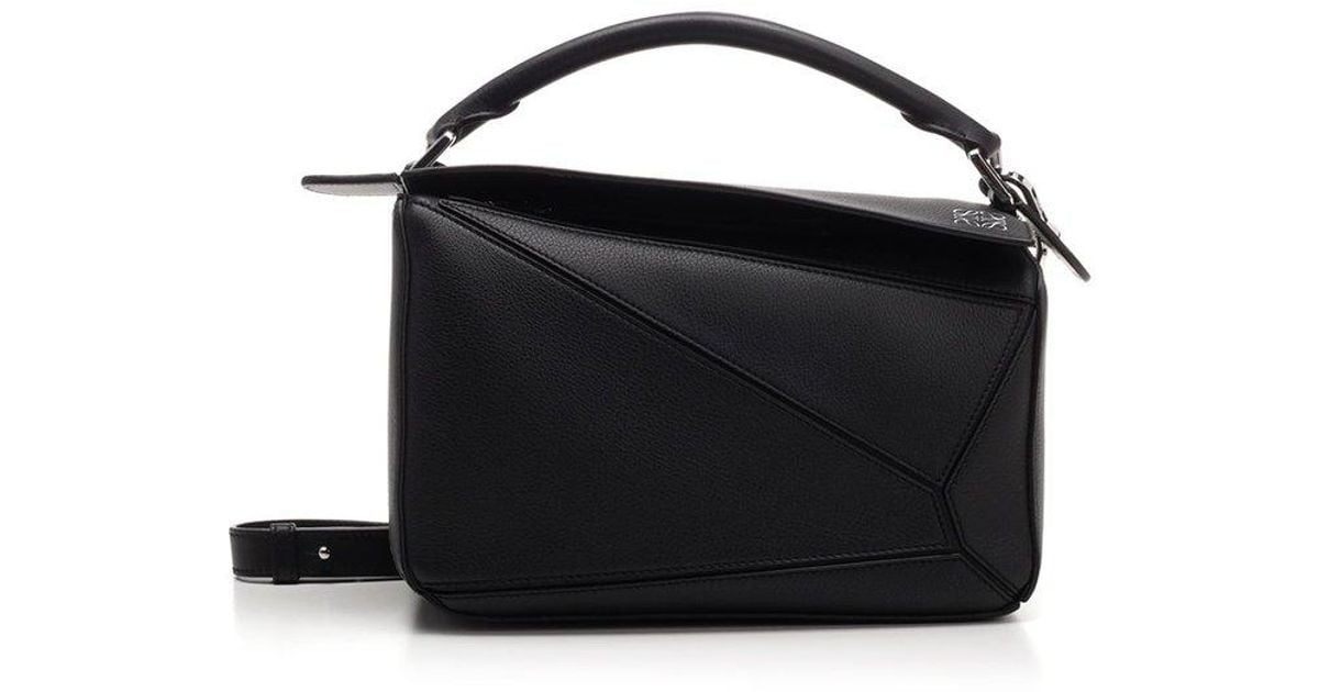 Loewe Leather Puzzle Small Tote Bag in Black | Lyst Canada