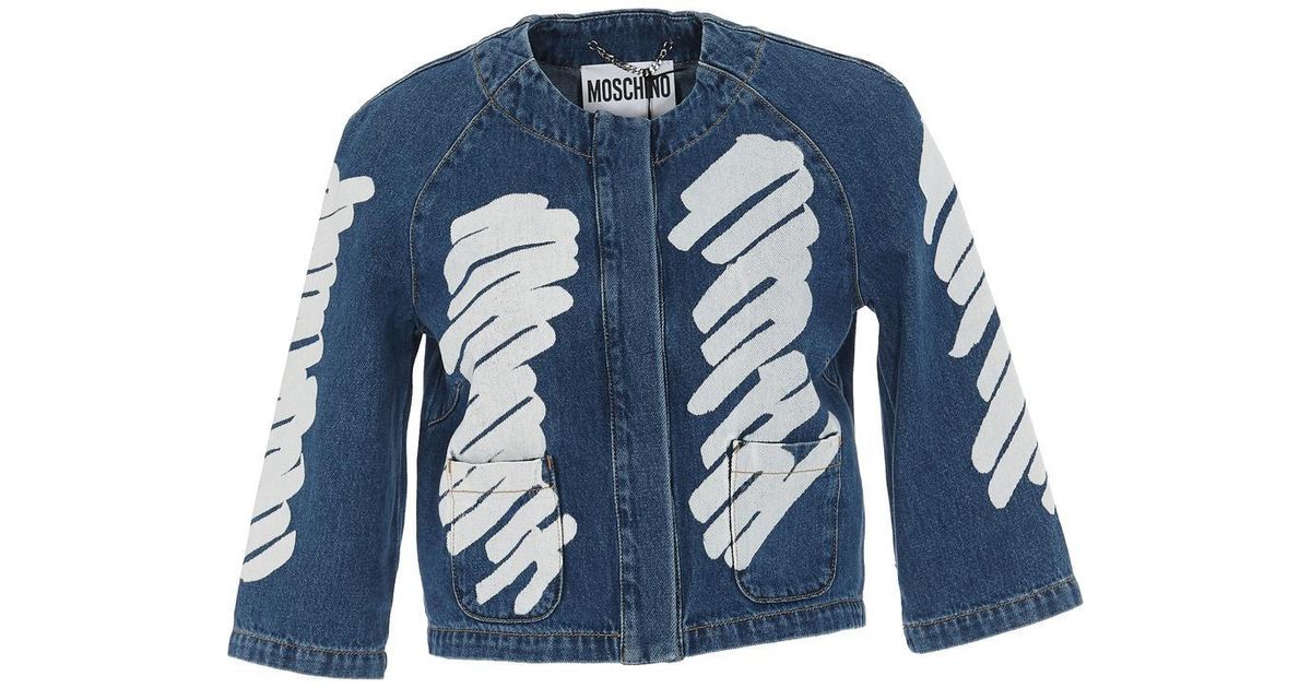 moschino cropped denim jacket
