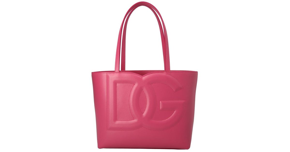 Dolce & Gabbana Small Logo Shopping Bag in Red | Lyst