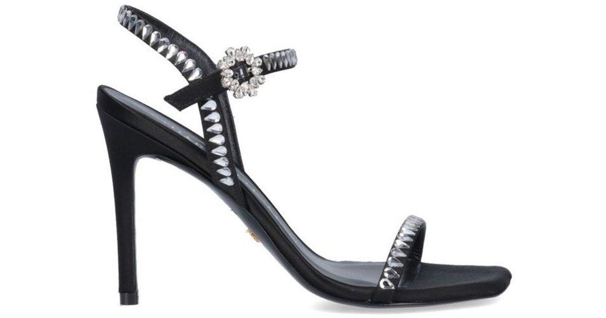 Stuart Weitzman Gemcut Embellished Sandals in Black | Lyst UK
