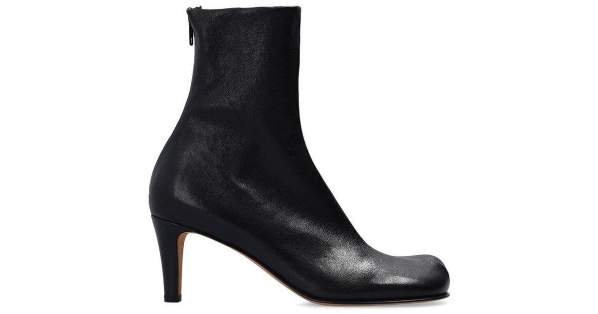 【送料&関税込】Bottega Veneta Shine Square Toe Ankle Boots Bottega Veneta Shiny--rubber SHINE Ankle Boots with Squared