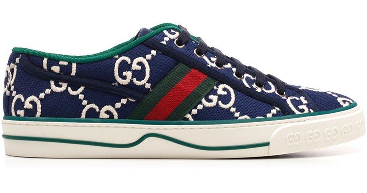Gucci Tennis 1977 Embroidered Logo Sneaker in Blue for Men Save 18