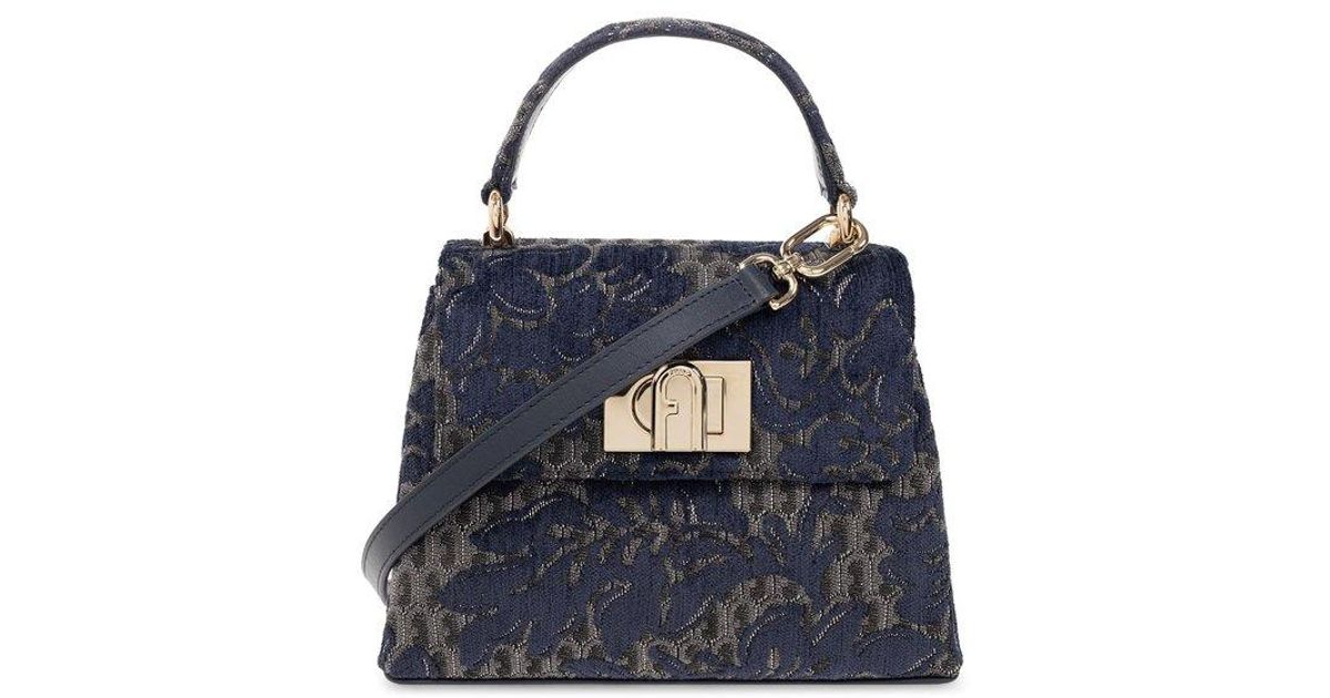 Furla 1927 Foldover Top Mini Tote Bag in Blue Lyst