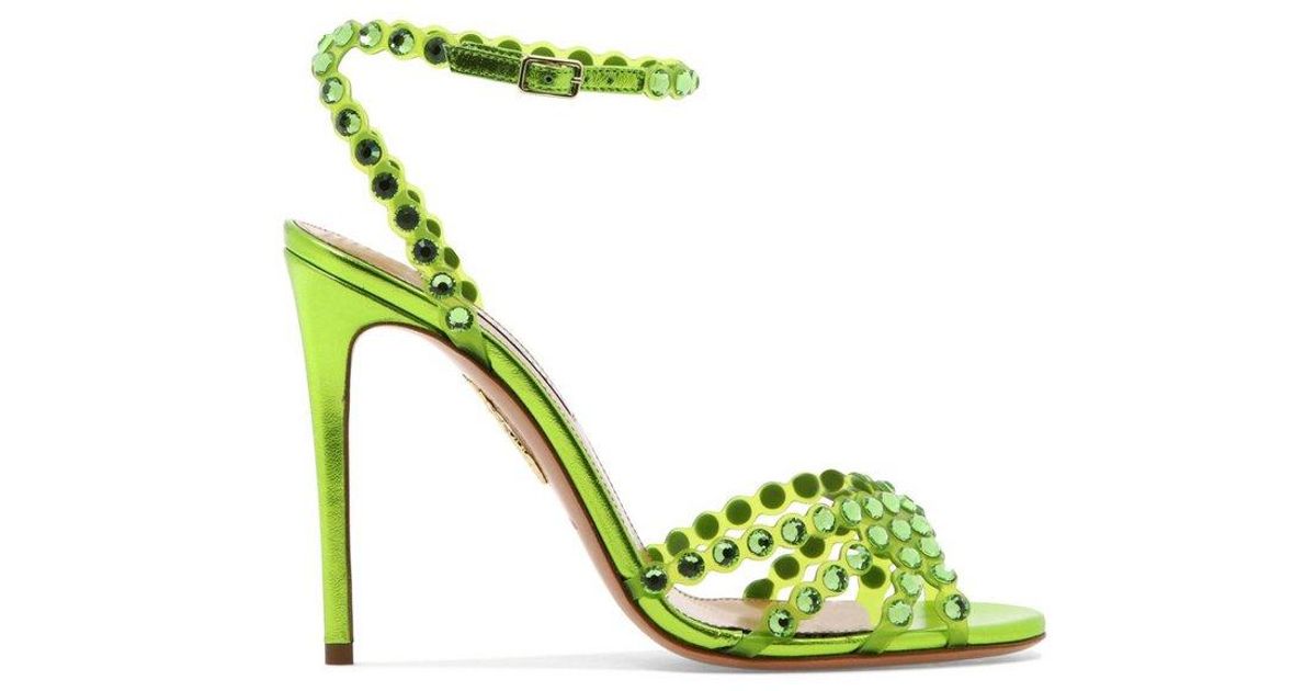 シューズ・サンダルその他 AQUAZZURA Woman Heeled sandals Green TTIMIDS0MSK ACD Aquazzura Sandal heels for Women | Online Sale up to 54% off