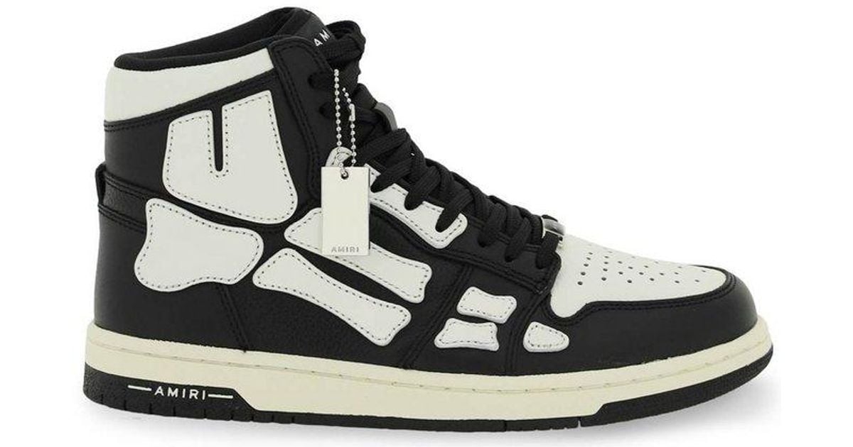 Amiri Leather Skel Lace-up Sneakers in Black | Lyst