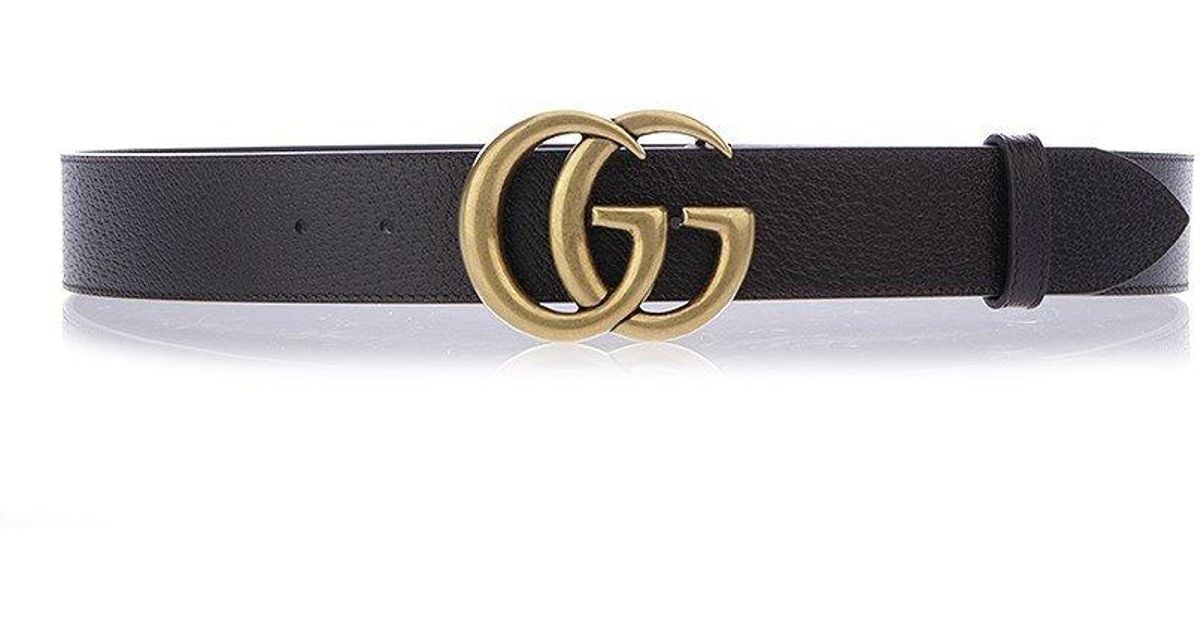Gucci Leather GG Signature Buckle Belt in Brown for Men - Lyst