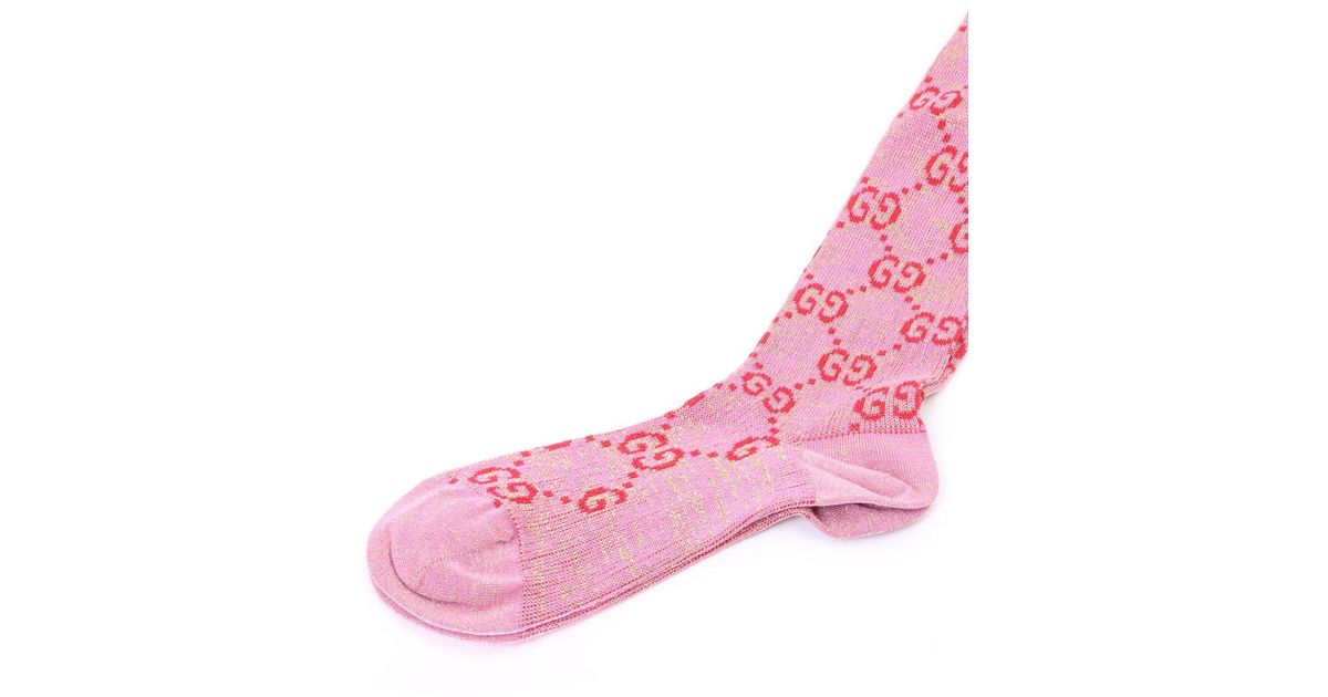 pink glitter gucci socks