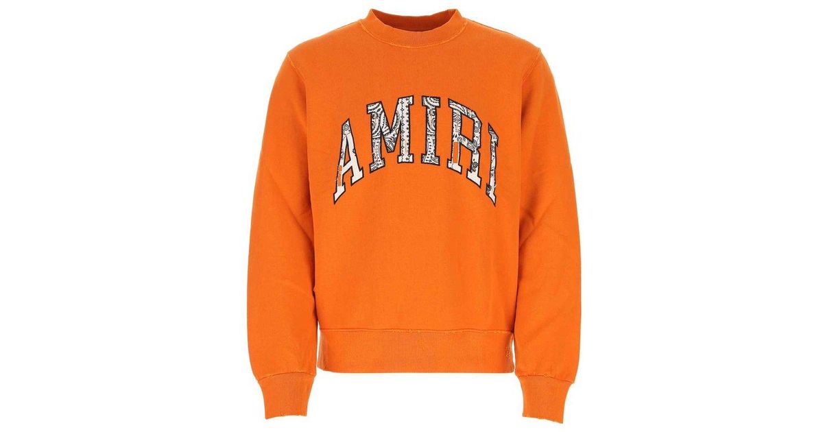 Amiri Orange Cotton Oversize Sweatshirt for Men