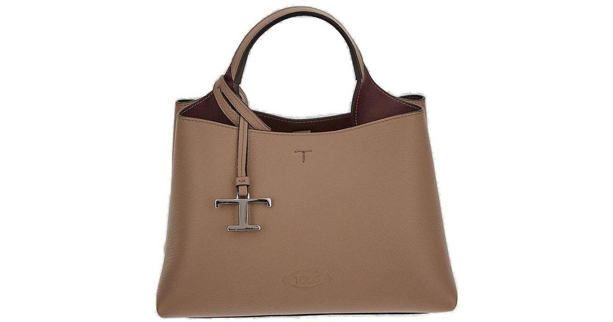 Tod's logo-charm Leather Tote Bag - Farfetch