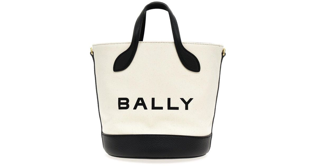 Bally Bar Hand Bags White/black in Natural Lyst