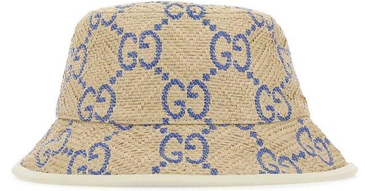 Gucci GG Monogram Detailed Bucket Hat in Natural Lyst