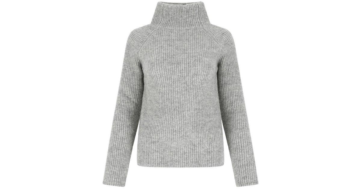 BOSS by HUGO BOSS Ribbed Knit Sweater in Gray | Lyst
