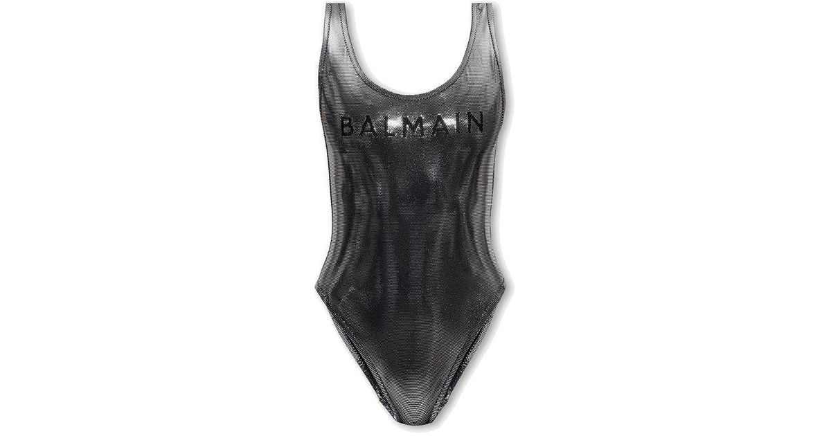 Balmain One-piece Swimsuit in Black | Lyst