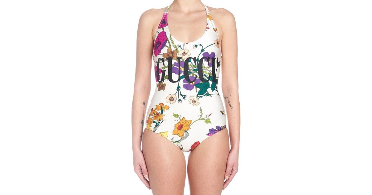 Gucci floral sales bathing suit