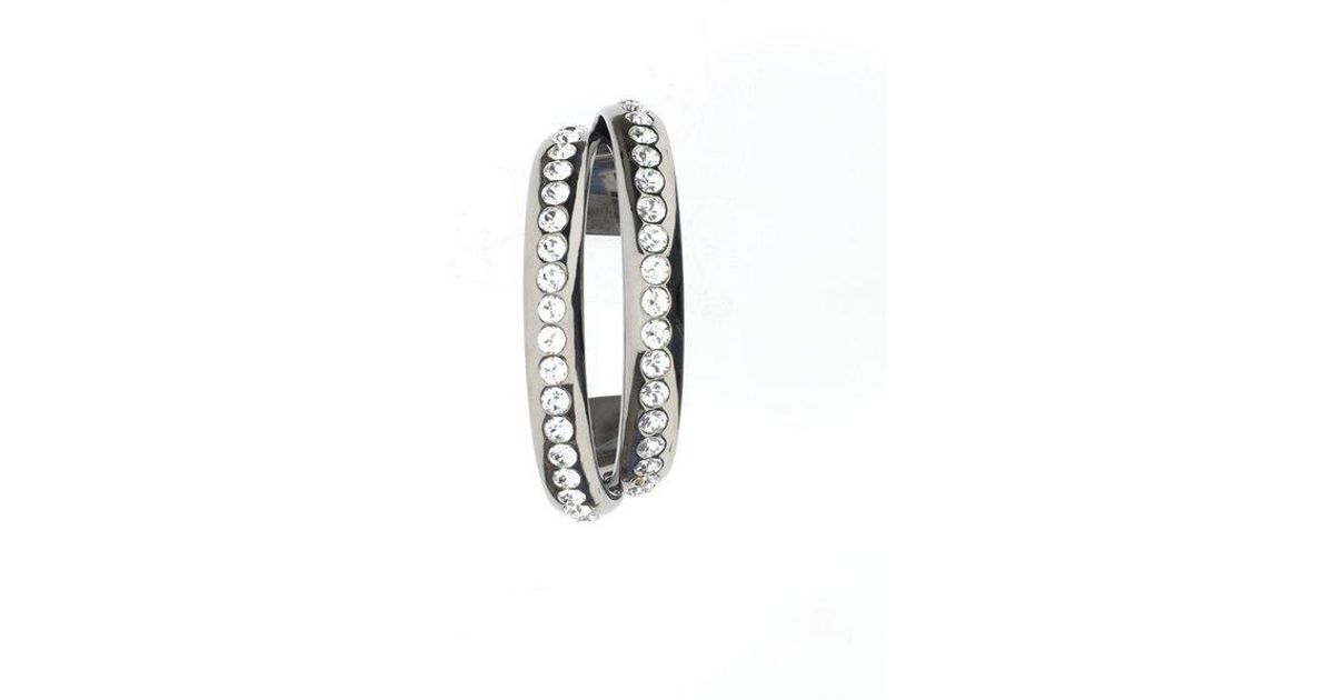 AMINA MUADDI Jahleel Embellished Cuff Bracelet in White | Lyst