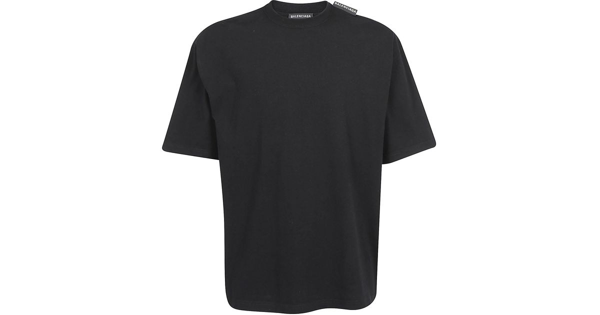 Balenciaga Logo Tag T-shirt in Black for Men | Lyst