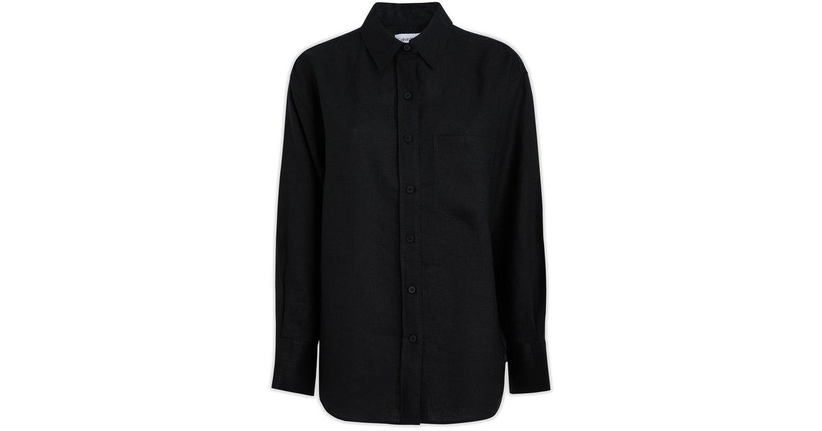 Calvin Klein Oversized Buttoned Shirt in Black | Lyst