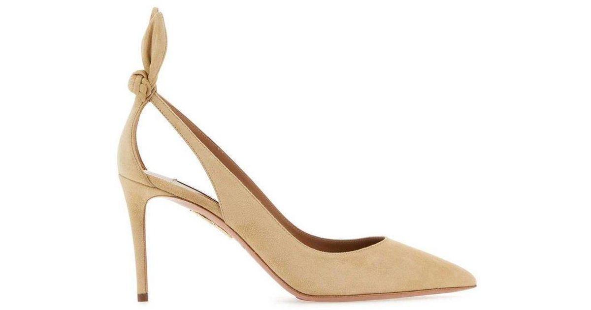 Aquazzura Deneuve Pointed-toe Bow-tie Pumps in Pink | Lyst