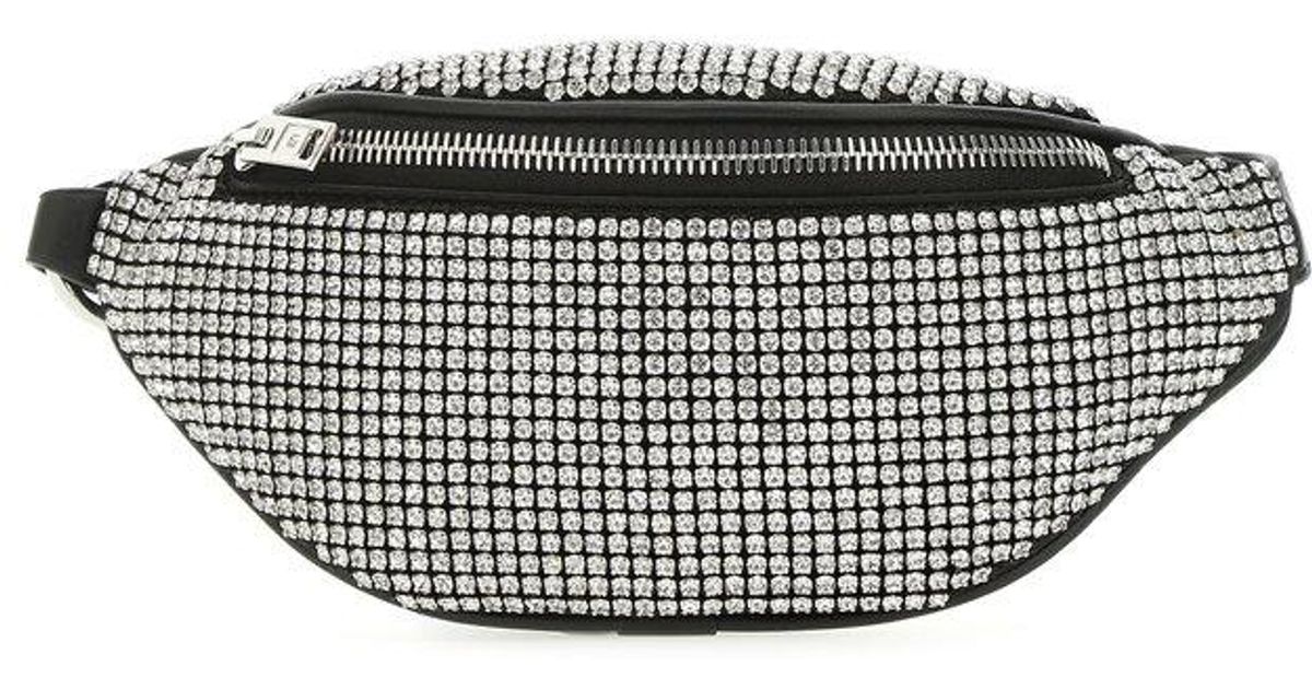 Alexander Wang Rhinestone Raffia Belt Bag in Gray Lyst