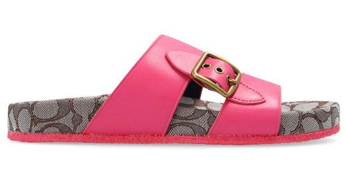 COACH Addison Slip-on Slides in Pink | Lyst