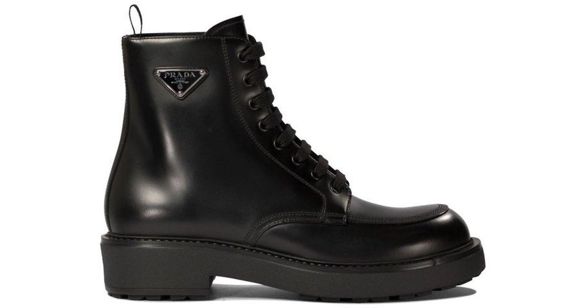 Triangle Print Pattern Men Women Leather Boots
