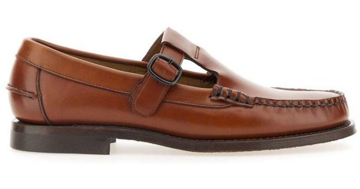 Hereu Moccasin Alber T-bar Loafers in Brown | Lyst