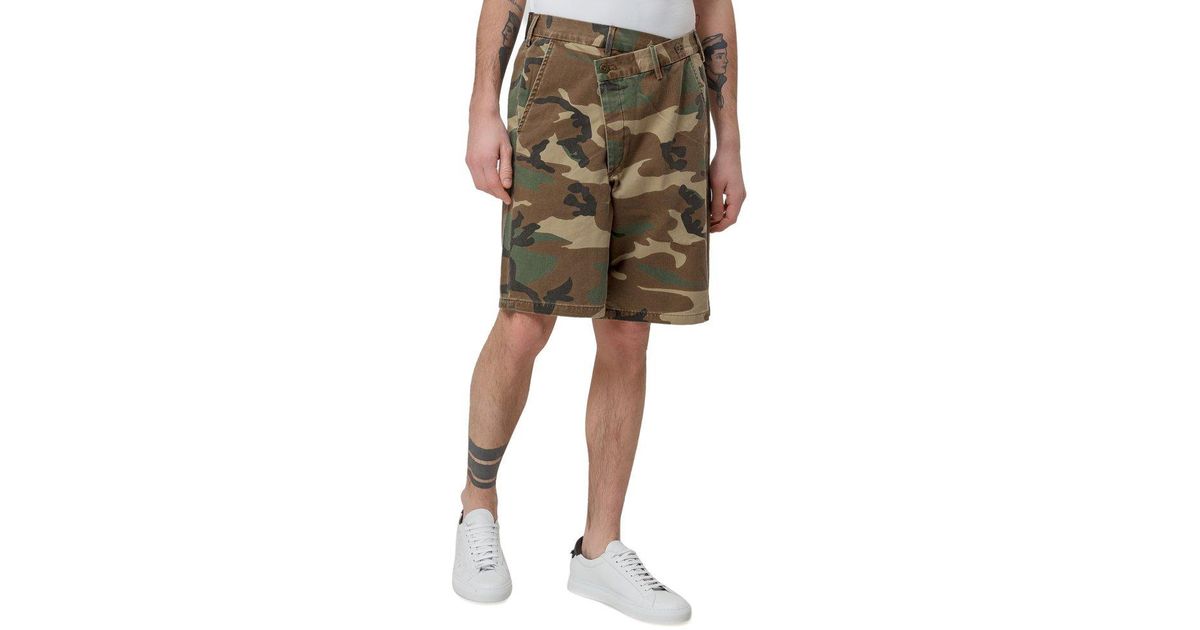 R13 Camouflage Print Crossover Shorts in Green for Men Lyst