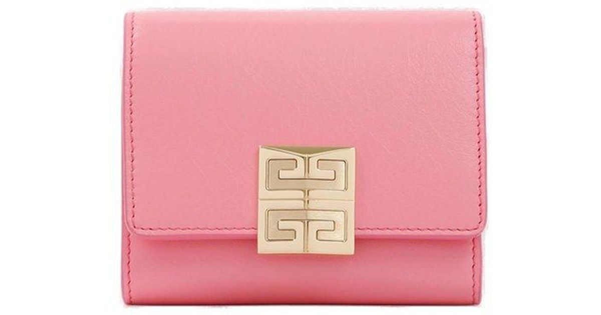 Givenchy: Pink 4G Trifold Wallet