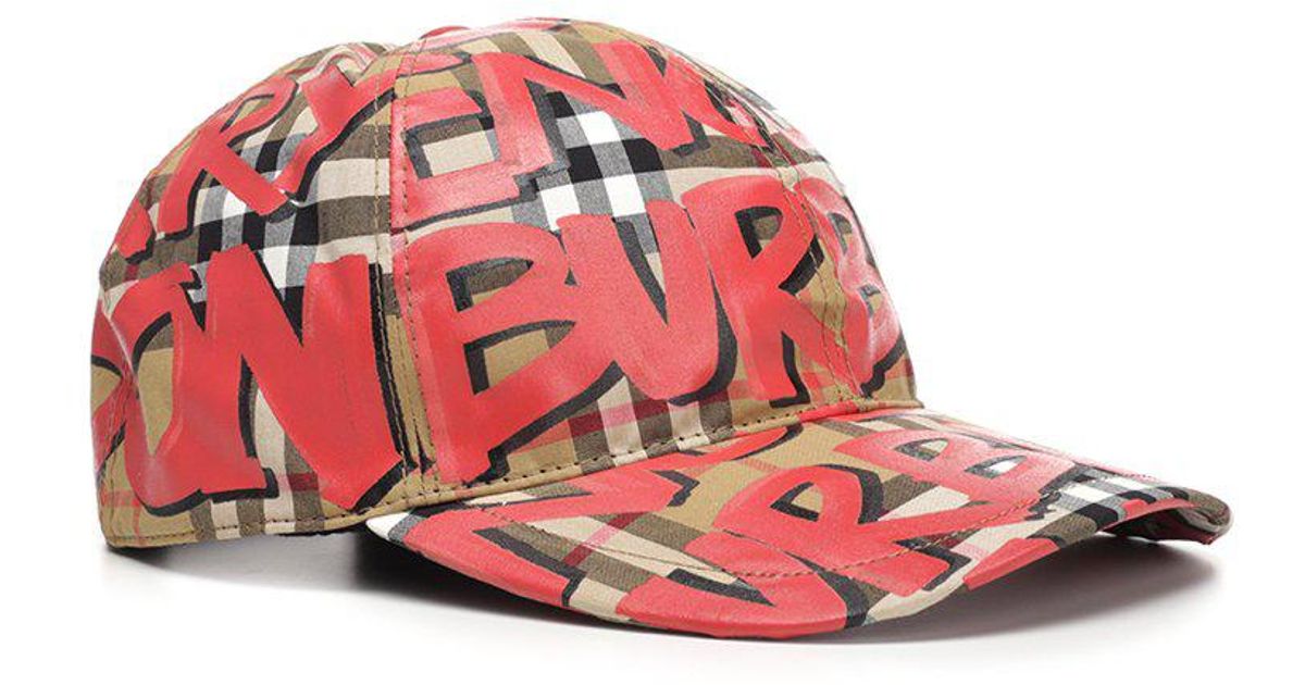 red burberry hat