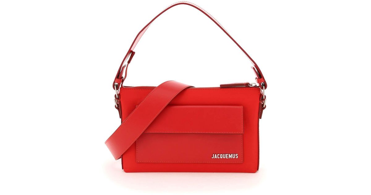 Jacquemus Synthetic Le Pinu Shoulder Bag in Red | Lyst