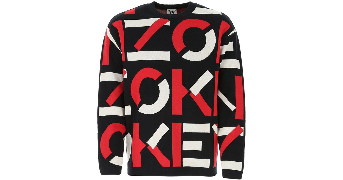 kenzo black and red jumper