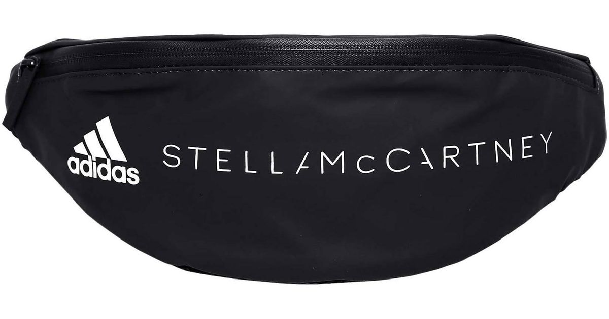 adidas By Stella McCartney Synthetic Printed Logo Belt Bag in Black - Lyst
