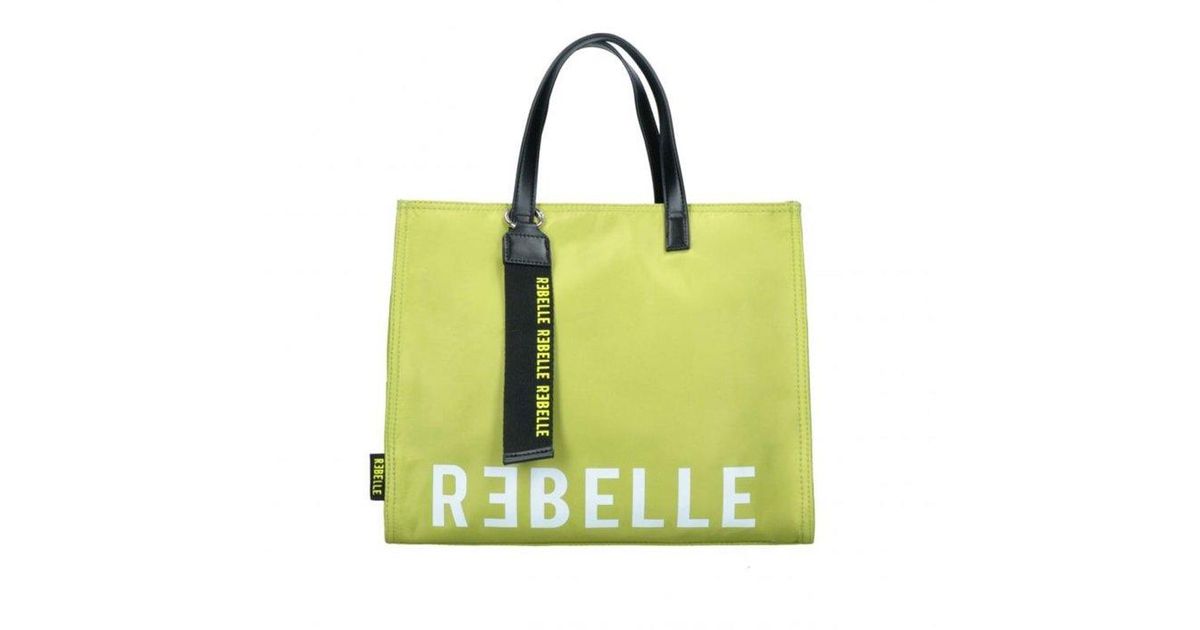 Rebelle Logo Print Top Handle Bag in Green | Lyst