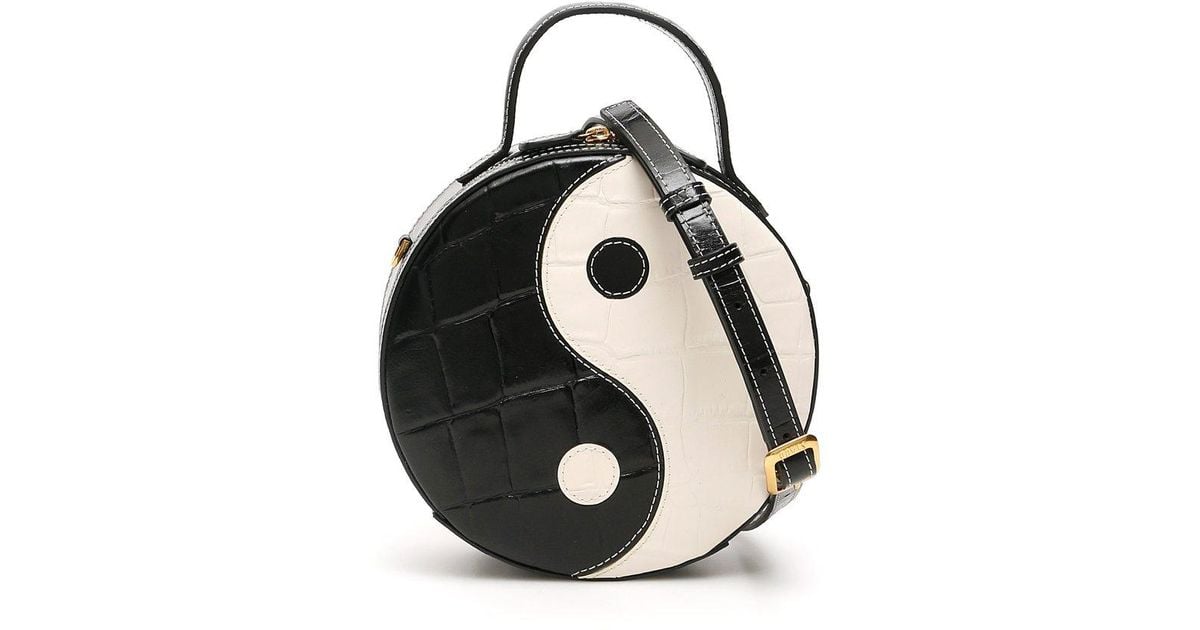 STAUD Yin Yang Two tone Round Bag in Black Lyst
