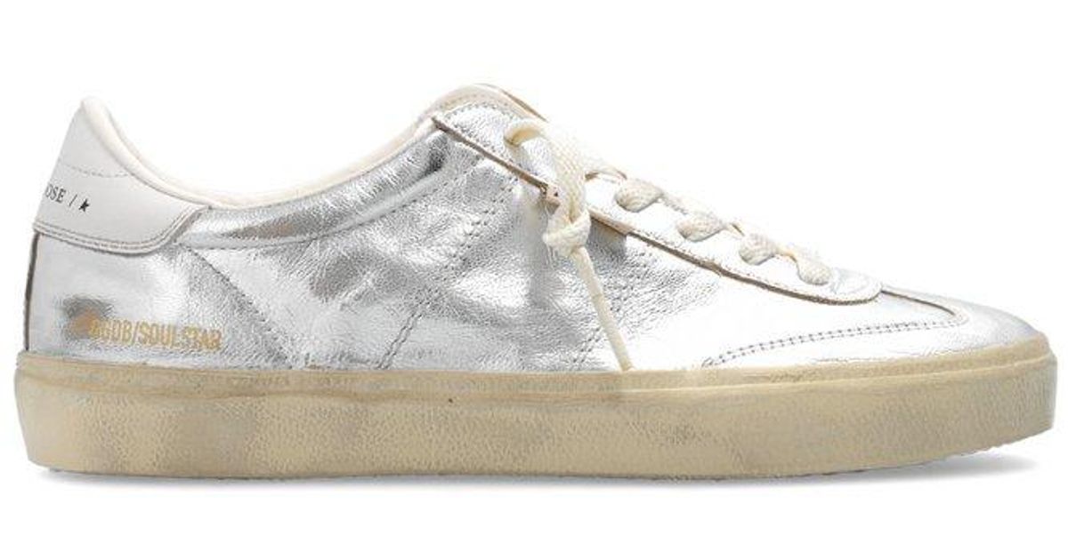 Golden Goose Soul-star Metallic Low-top Sneakers in White | Lyst