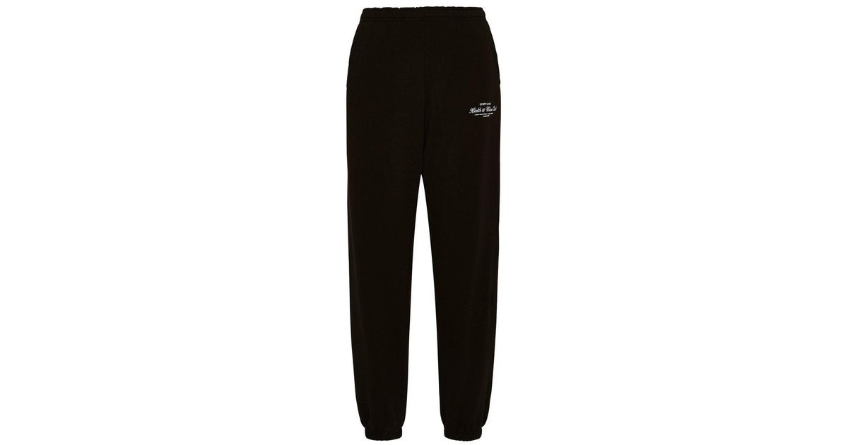Sporty & Rich Logo Printed Track Pants in Black | Lyst