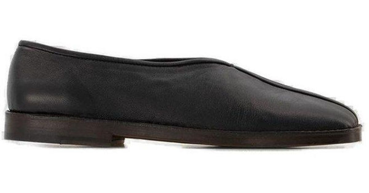 Lemaire Square Toe Slip-on Loafers in Black for Men | Lyst