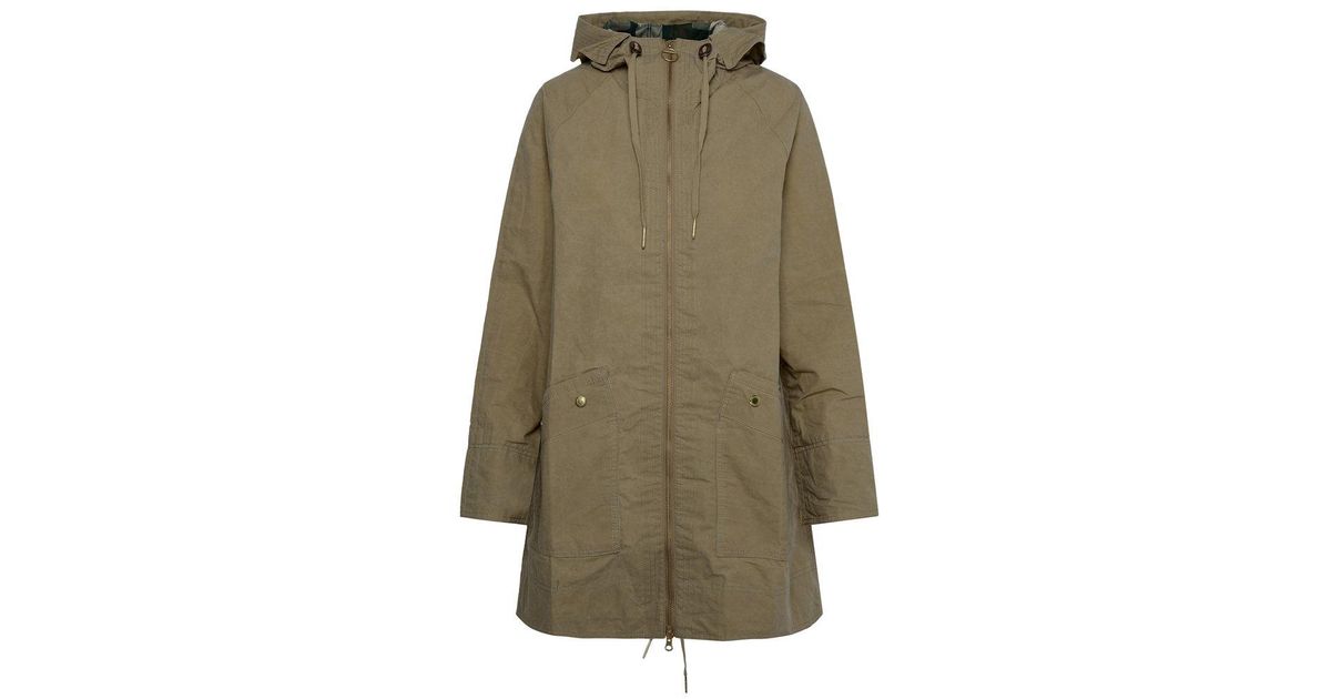 Barbour Beige Cotton Clevedon Parka in Green | Lyst