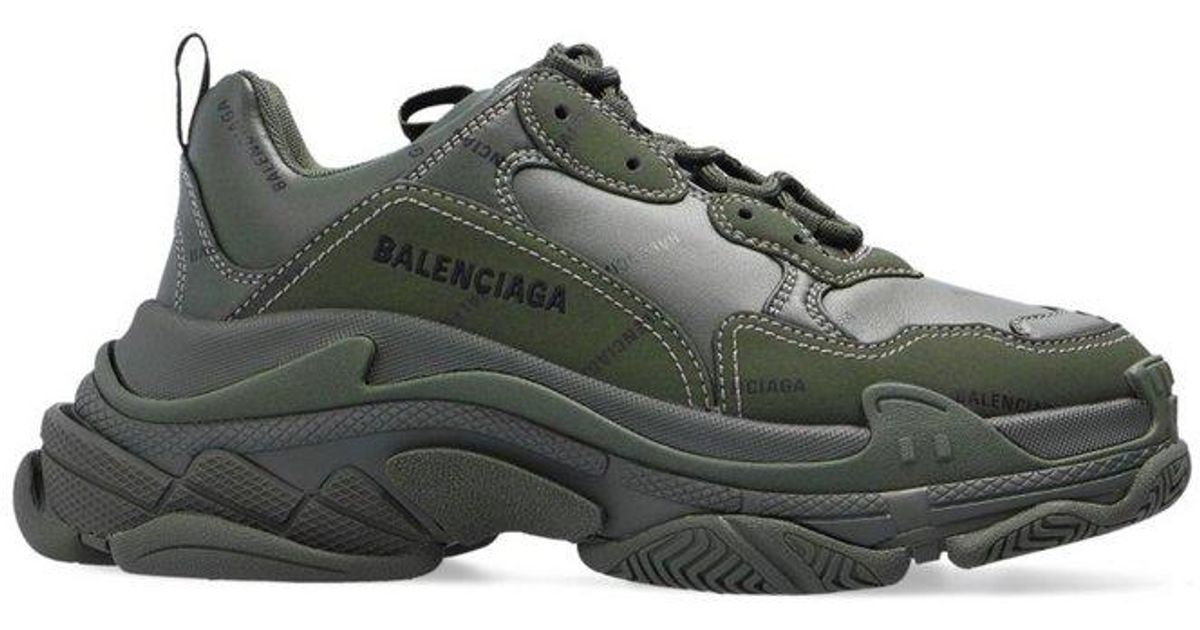 Balenciaga Synthetic Triple S Sneakers in Green | Lyst