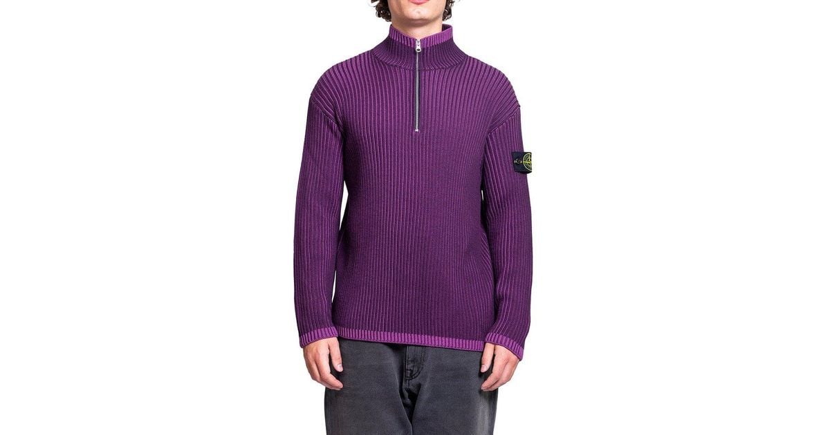Stone island jumper purple sale